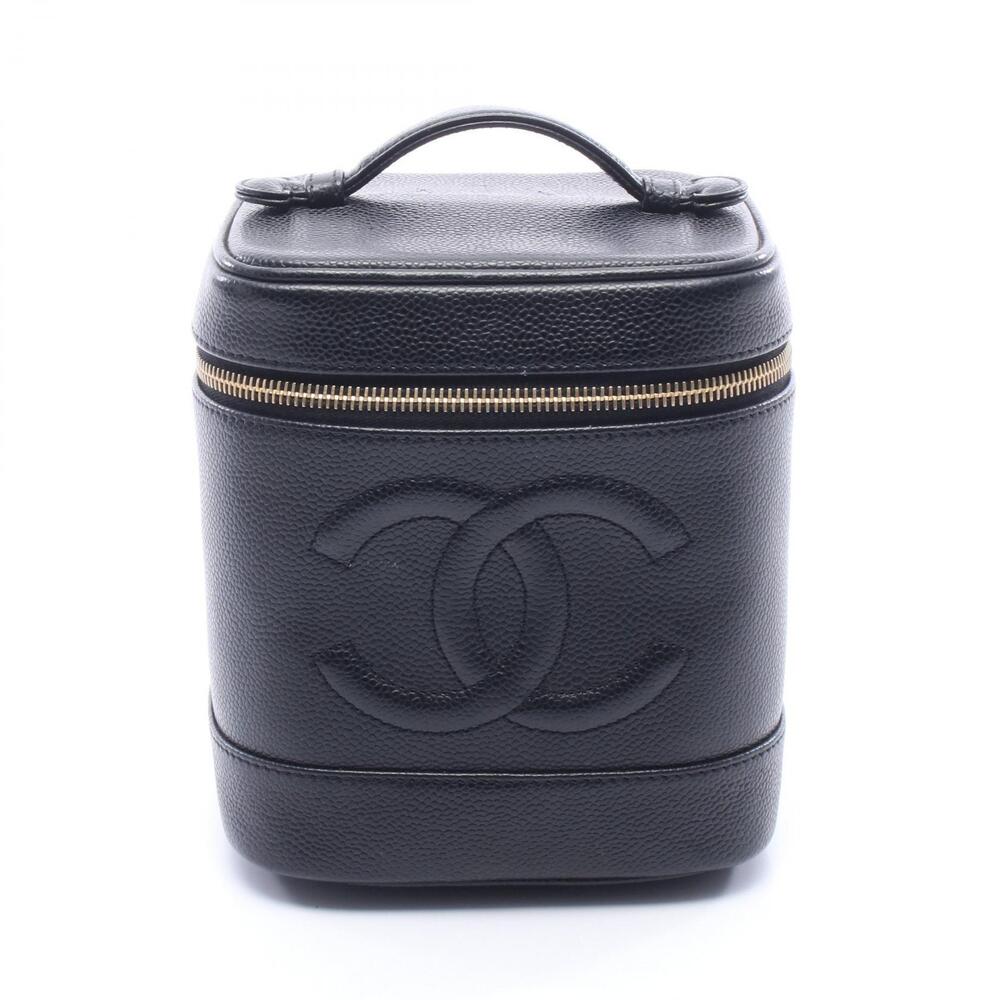 Chanel Coco Mark Handbag Calfskin Cowhide Black